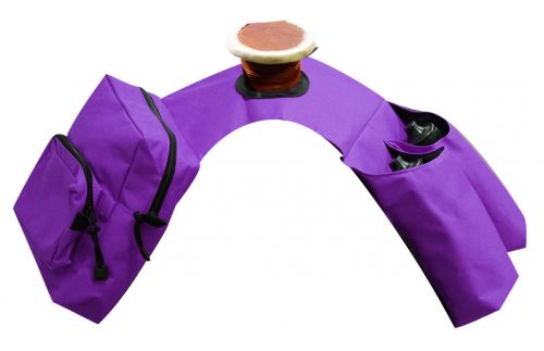 Nylon Insulated Saddle Bags Horn Bags Set - Purple